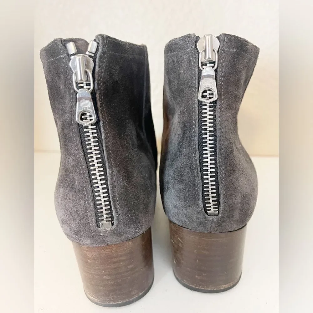 Rag & Bone Wesley Gray Suede Ankle Boots Size 38.5
